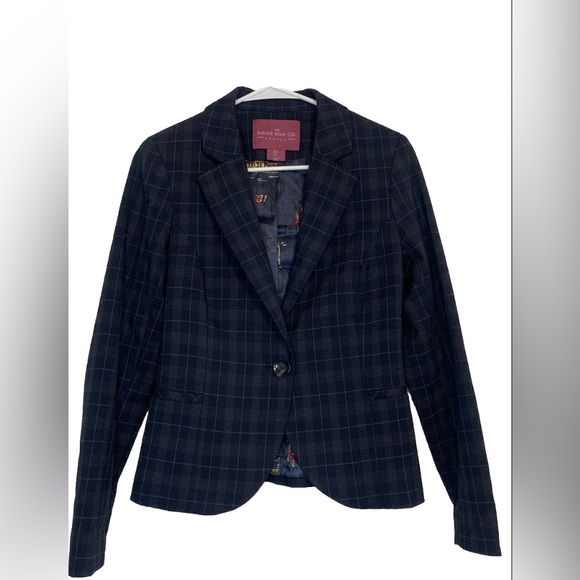 the savile row co. Jackets & Blazers - The Savile Row Co. London Women's Plaid Blazer Size Small Elbow Patches Preppy